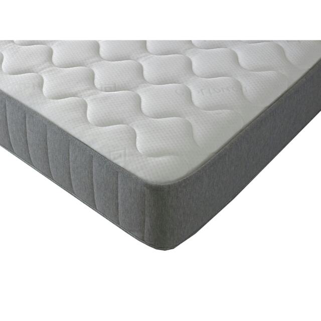 Castle Essential Sprung Mattress - 8-Inch Deep, Soft Feel Grey European Small Single