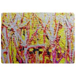 River Thames And Red Branches Rug Multi