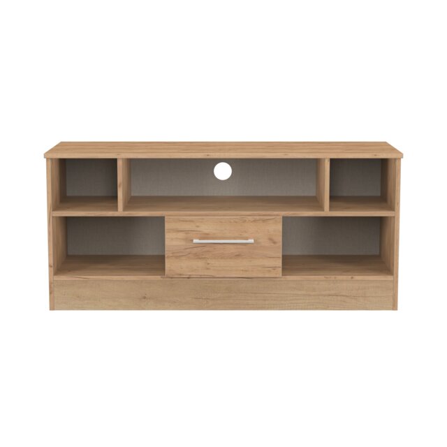 Gloucester 1 Drawer TV & Media Unit in Gold Craft Oak (Ready Assembled) Brown Gold Craft Oak