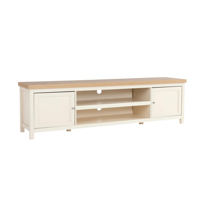 Console TV Stand Television Unit Living Room Furniture Oak Solid White