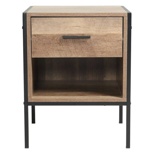 Living and Home One-Drawer Wooden Nightstand Table
