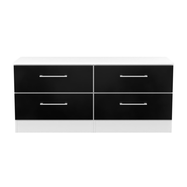 Gloucester 4 Drawer Bed Box in Black Matt & White (Ready Assembled) Black Black Matt & White