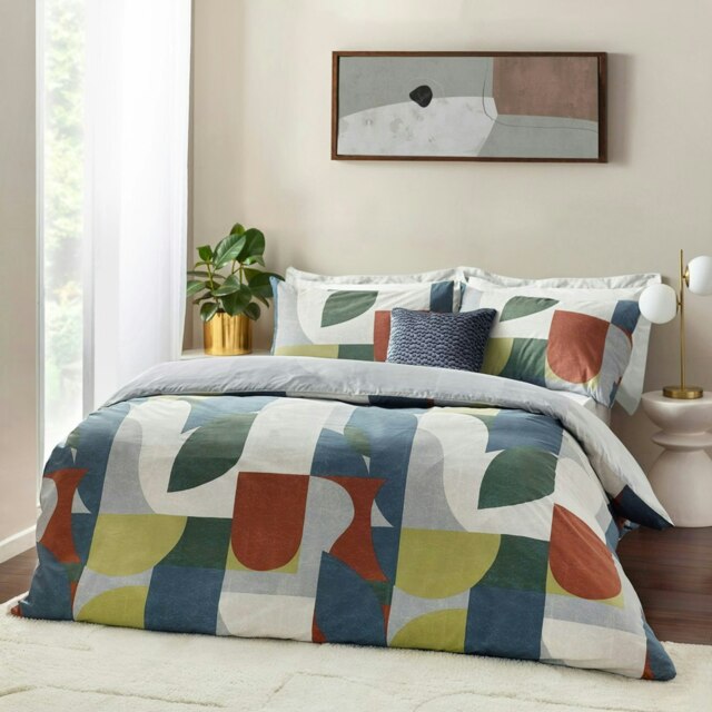 Hoem Siresa Geometric King Duvet Cover Set Multi King