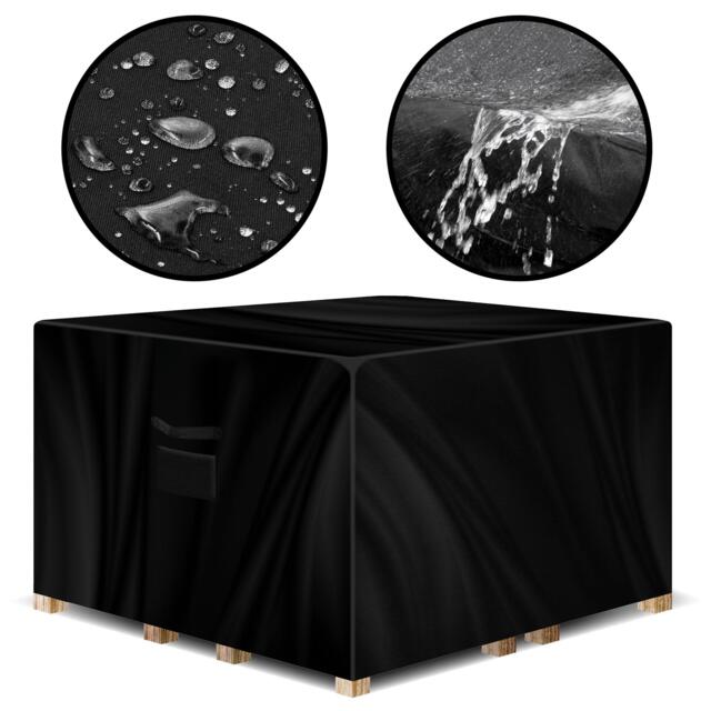 Gracious Gardens Rectangular 250x250x90cm Waterproof Garden Furniture Cover Black Black 1