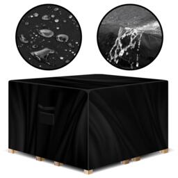 Gracious Gardens Rectangular 250x250x90cm Waterproof Garden Furniture Cover Black Black 1