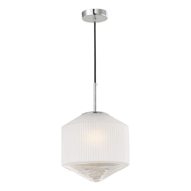 Nisha 1 Light Pendant Polished Chrome And Frosted/Clear Glass