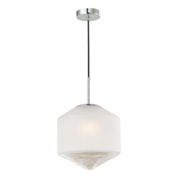 Nisha 1 Light Pendant Polished Chrome And Frosted/Clear Glass