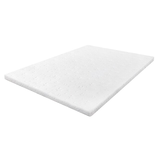 Lavio Double Mattress Topper 5cm Memory Foam Bamboo Charcoal Washable Non Slip White D Double