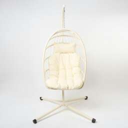 OHS Outdoor Floating Garden Hanging Cushioned Egg Chair - Cream Cream