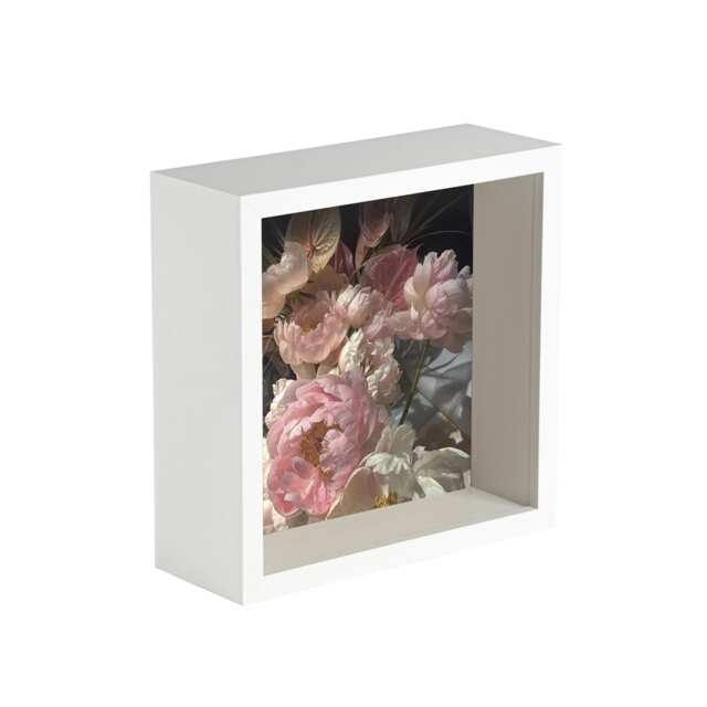 "Nicola Spring 6 x 6"" Deep Photo Frame - White - 3D Deep Box Picture Frame Portrait Display Case (16 x 16cm)"