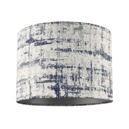 Unique Navy Blue and Silver Camouflage Jacquard Fabric Drum Lamp Shade Blue Midnight Blue 1