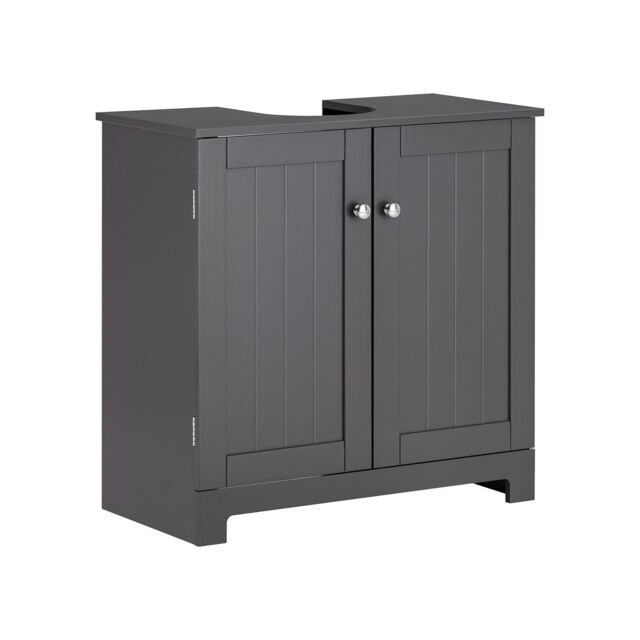 SoBuy BZR18-II-DG,Under Sink Bathroom Cabinet with 2 Doors and Adjustable Shelf Grey Grey 1