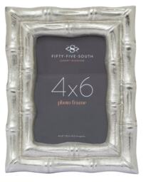 Hiba Silver Finish Bamboo Effect 4In X 6In Photo Frame Silver