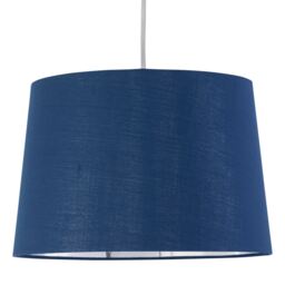 Zoey - Navy Blue with Silver Inner 28cm Easy Fit Pendant or Lamp Shade Blue Chrome Medium 1