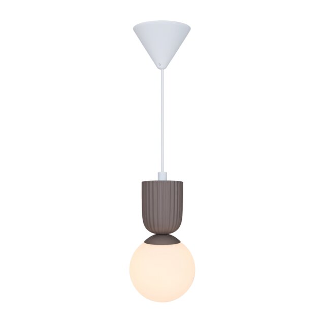 Nordlux Sadie Indoor Pendant Light Brown Ceramic E14 Ribbed - Mains Powered, IP20