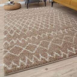 The Rugs Moroccan Collection Soft Tangier High Pile Shaggy Rugs and Runners Living Room