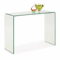 Caledon Bent Glass Console Table in Clear