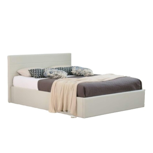 3ft Single Fabric Gas Lift Ottoman Bed In Cream