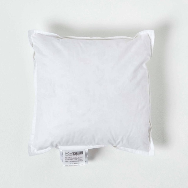 "Homescapes Luxury Duck Feather Cushion Pad Insert Inner 35 x 35 cm (14 x 14 inches) White 35 x 35 cm (14 x 14"")"
