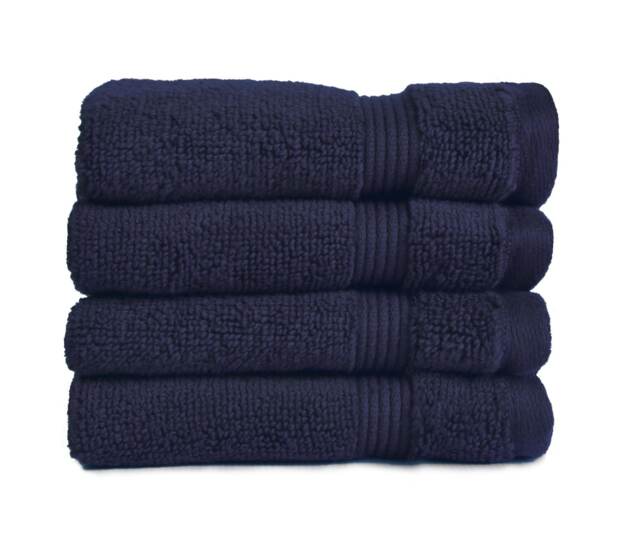 Zero Twist Egyptian Cotton Face Cloths Pack of 4 - Navy