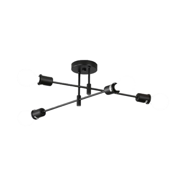 Ceiling Light Vintage Modern Black E27 Metal Chandelier