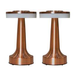 ValueLights Talence Pair Copper LED Touch Table Lamp