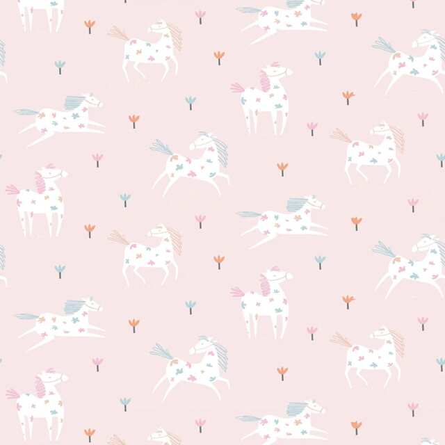 Pony Tales Wallpaper in Pastels Pink Pastels