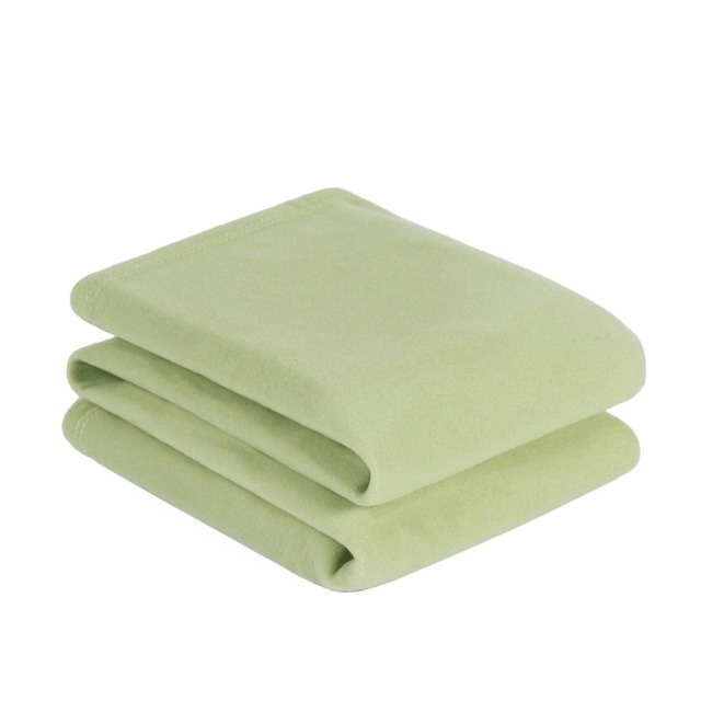 OHS Luxury Soft Plain Fleece Blanket Bedspread, 125x150cm - Sage Green