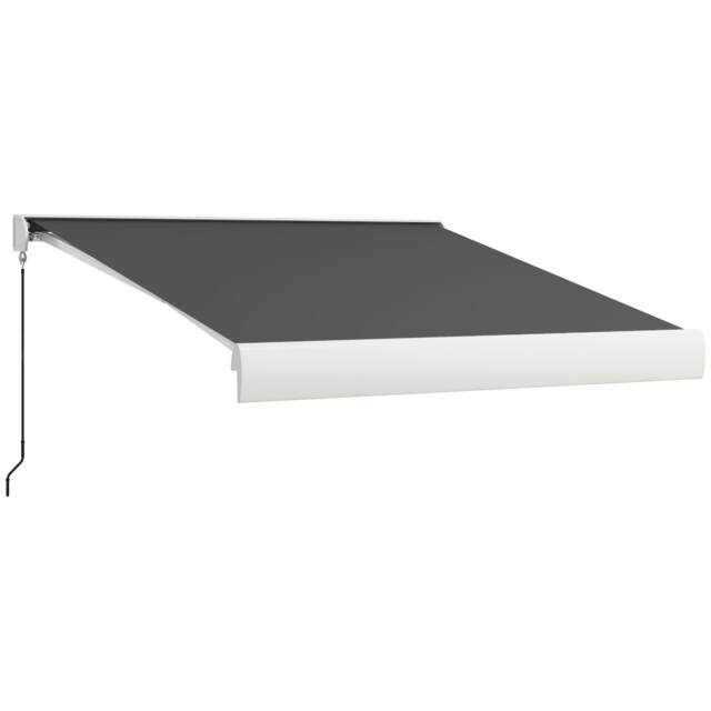 Outsunny 3 x 2.5m Electric Retractable Awning Sun Canopies for Door Window Grey 1