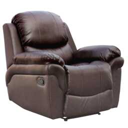 Madison Bonded Leather Manual Recliner Sofa Home Lounge Chair (Brown)