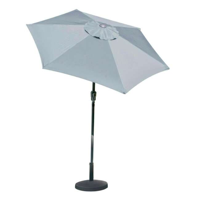 GardenKraft 2M Parasol Crank & Tilt 6 Ribs - Grey Grey