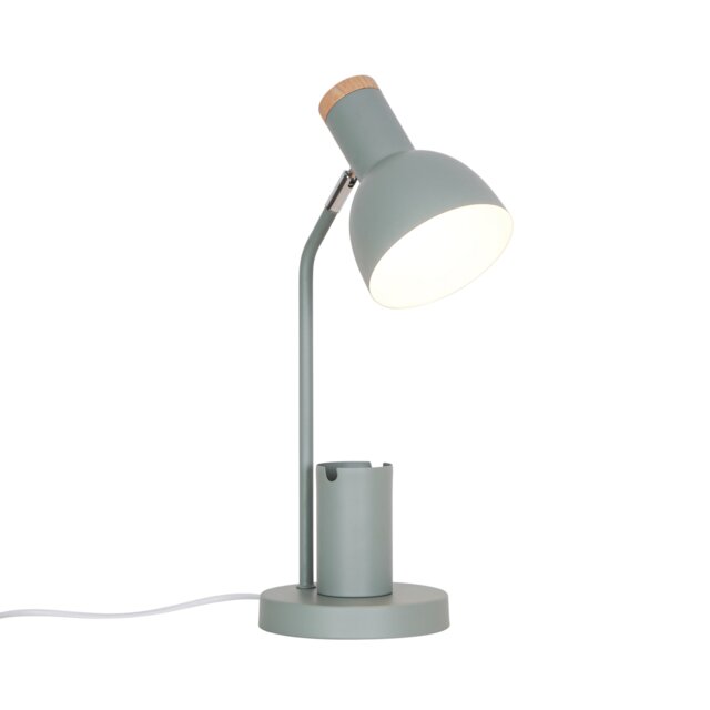 Nordlux Devone Indoor Table Lamp Green Metal E27 Pen & Phone Holder - Mains Powered, IP20 Green green