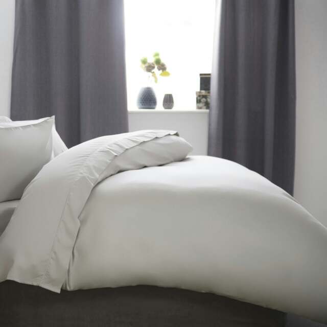 Belledorm Cotton Sateen 1000 Thread Count Duvet Cover - Platinum - Kingsize
