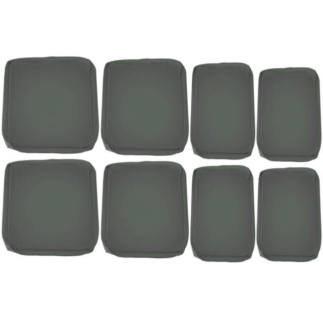 Outsunny Cushion Cover Replacement Patio Rattan Furniture Seat Cover Grey Grey Deep Grey 2x 54x57.5x8cm, 2x 52x57.5x8cm, 2x 54x37x8cm, 2x 52x37x8cm 1