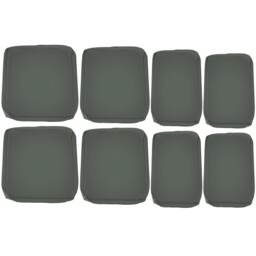 Outsunny Cushion Cover Replacement Patio Rattan Furniture Seat Cover Grey Grey Deep Grey 2x 54x57.5x8cm, 2x 52x57.5x8cm, 2x 54x37x8cm, 2x 52x37x8cm 1