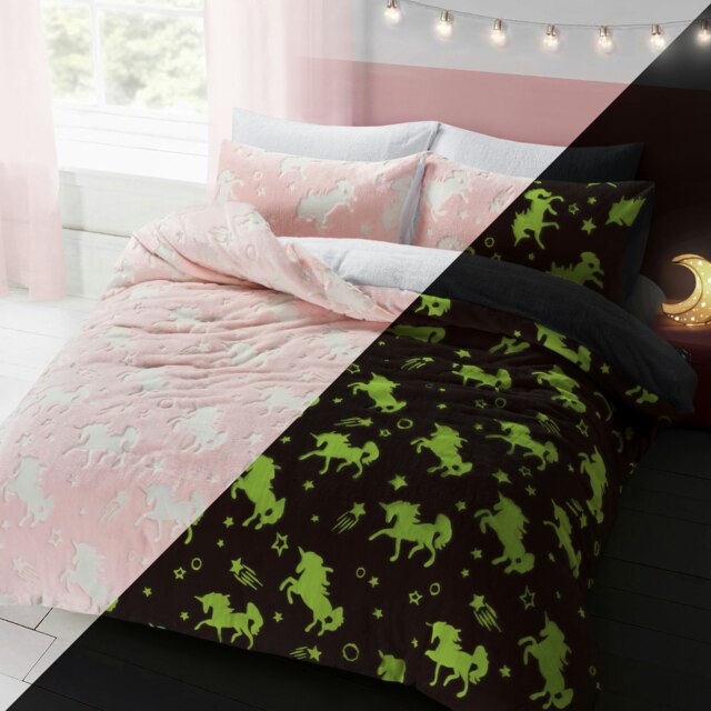 Velosso Unicorn Teddy Fluffy and Warm Fleece Duvet Cover Set Multi Multi Single