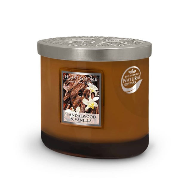 Twin Wick Ellipse Soy Wax Candle - Sandalwood & Vanilla