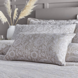 Portfolio Home Chatsworth Floral Jacquard Natural Filled Boudoir Cushion 32x50cm