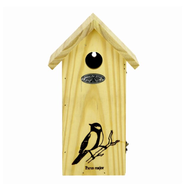 Fallen Fruits Great Tit Silhouette Wooden Bird House