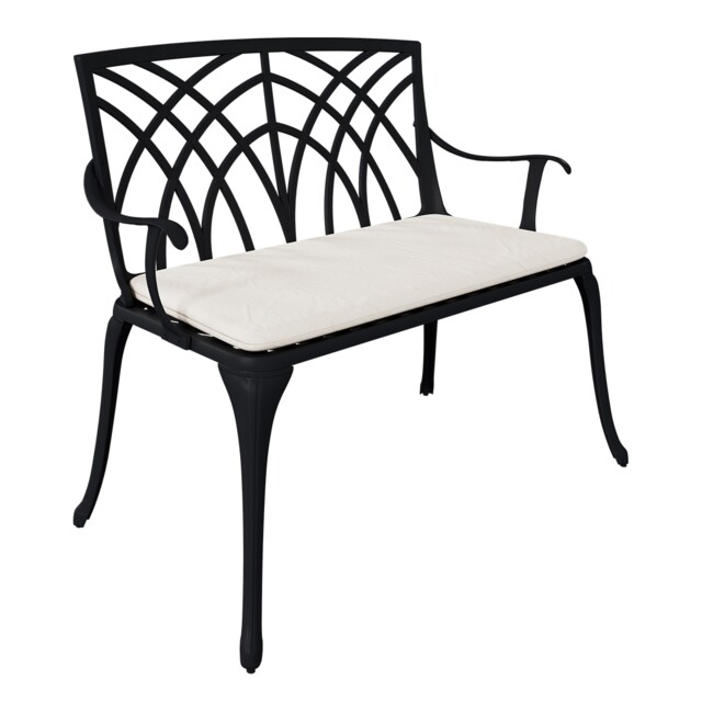 Charles Bentley Metal Cast Aluminium 2 Seater Garden Patio Bench Seat
