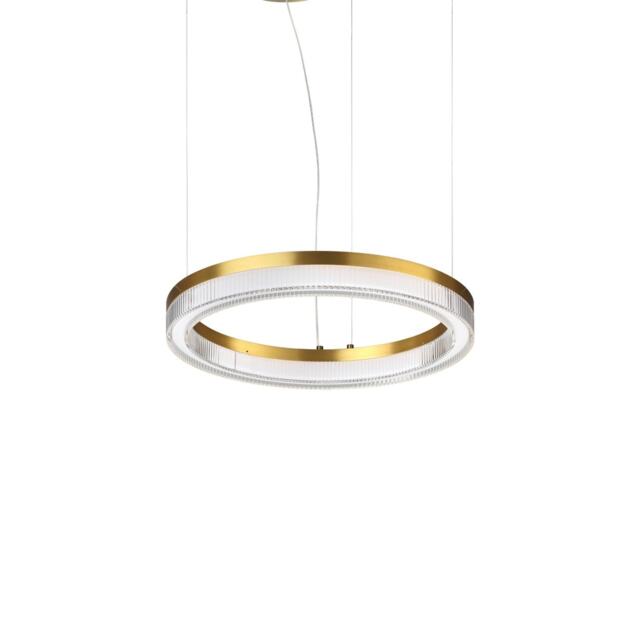 Crown 40cm Integrated LED Pendant Ceiling Light Brass 2050lm 3000K