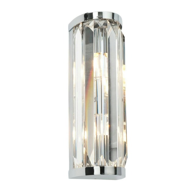 Bathroom 2 Light Wall Light Chrome with Crystal IP44, G9