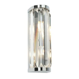 Bathroom 2 Light Wall Light Chrome with Crystal IP44, G9