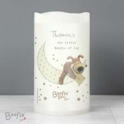 Personalised Boofle Baby Nightlight LED Candle Cream