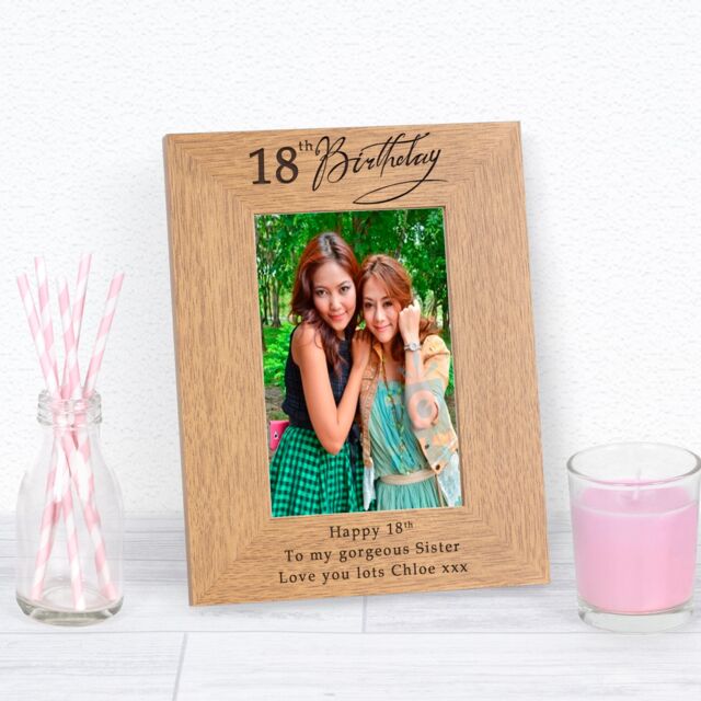 Personalised Happy Birthday Any Age Wood Picture Frame 7 x 5 Sister