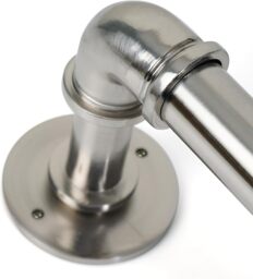 Lister Cartwright 25mm Polished Steel Industrial Pipe Extendable Curtain Pole Heavy Duty Metal Curtain Rod(120-320 cm)