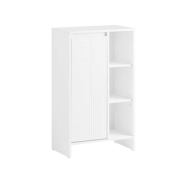 SoBuy Slim Bathroom Storage Cabinet with Laundry Hamper, White, 19.6x11.8x33.8 in, 19.55 kg - BZR156-W
