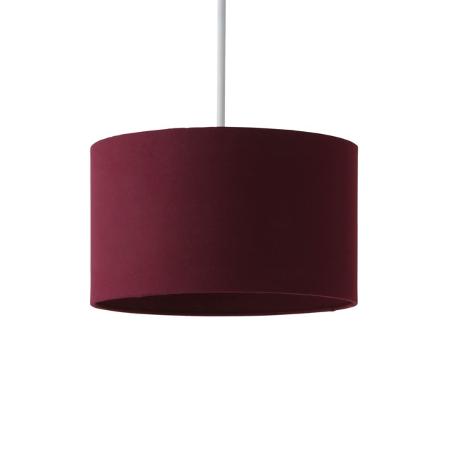 ValueLights Reni Plum Fabric Drum Ceiling Shade (D)25cm