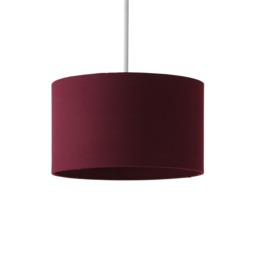 ValueLights Reni Plum Fabric Drum Ceiling Shade (D)25cm