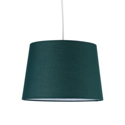 Dark Green Cotton 28cm Tapered Cylinder Pendant or Lamp Shade Green Medium 1